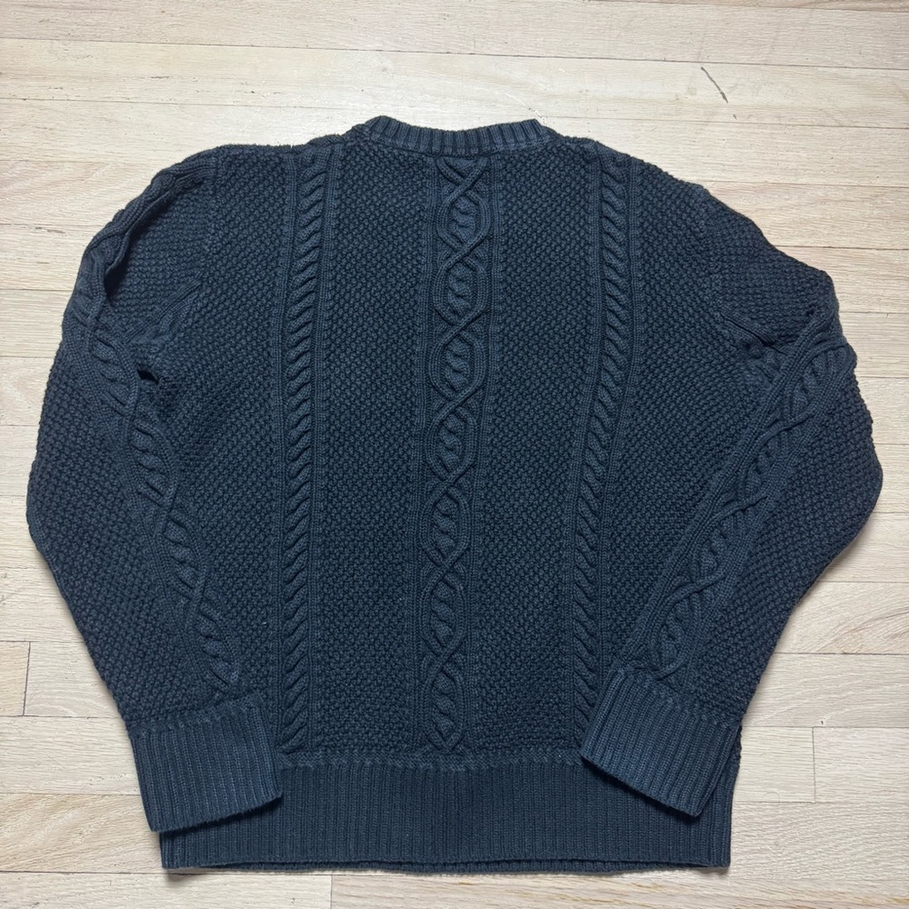 Hudson North Cable Knit V-Neck Sweater XL Gray Cotton - Picture 8 of 8